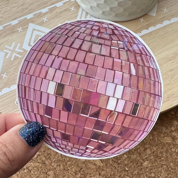 Pink Disco Ball Sticker Holographic for wholesale by Sweet Humors