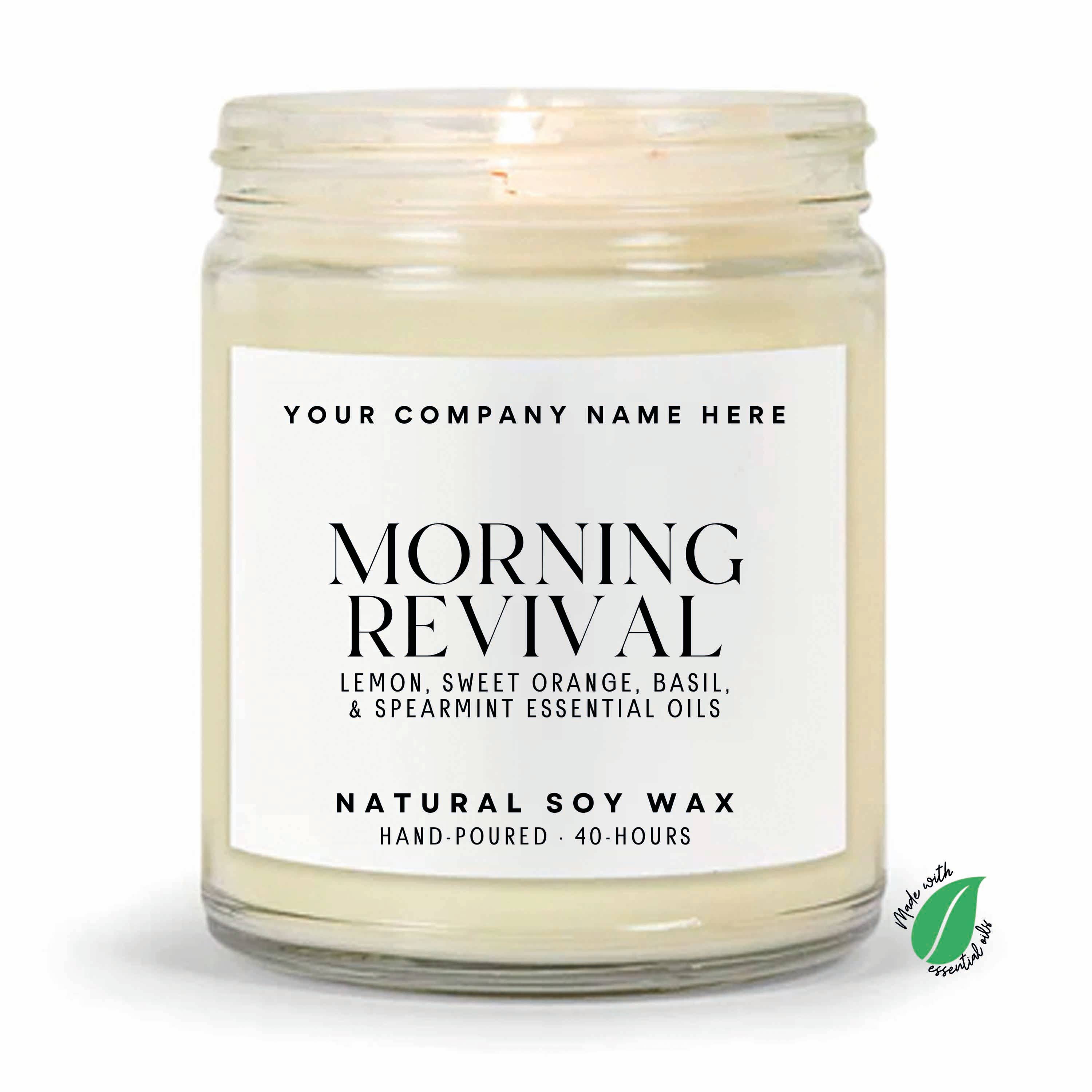 Candle Drop - Wholesale Jar/Filled Candle - Label Style 1 | Wholesale White Label Soy Candle | Clear Jar14