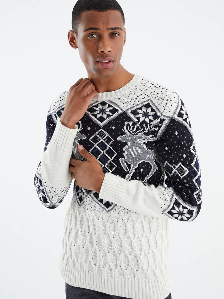 Leif Nelson GmbH - Venta al por mayor Jersey de punto - Hombre - Jersey de punto grueso para hombre cuello redondo LN-20761