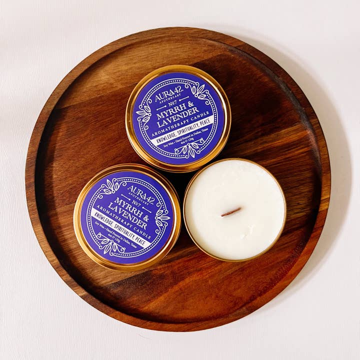 No. 7 - Aromatherapy Candle | Myrrh & Lavender - Petite for wholesale by Aura42® Apothecary