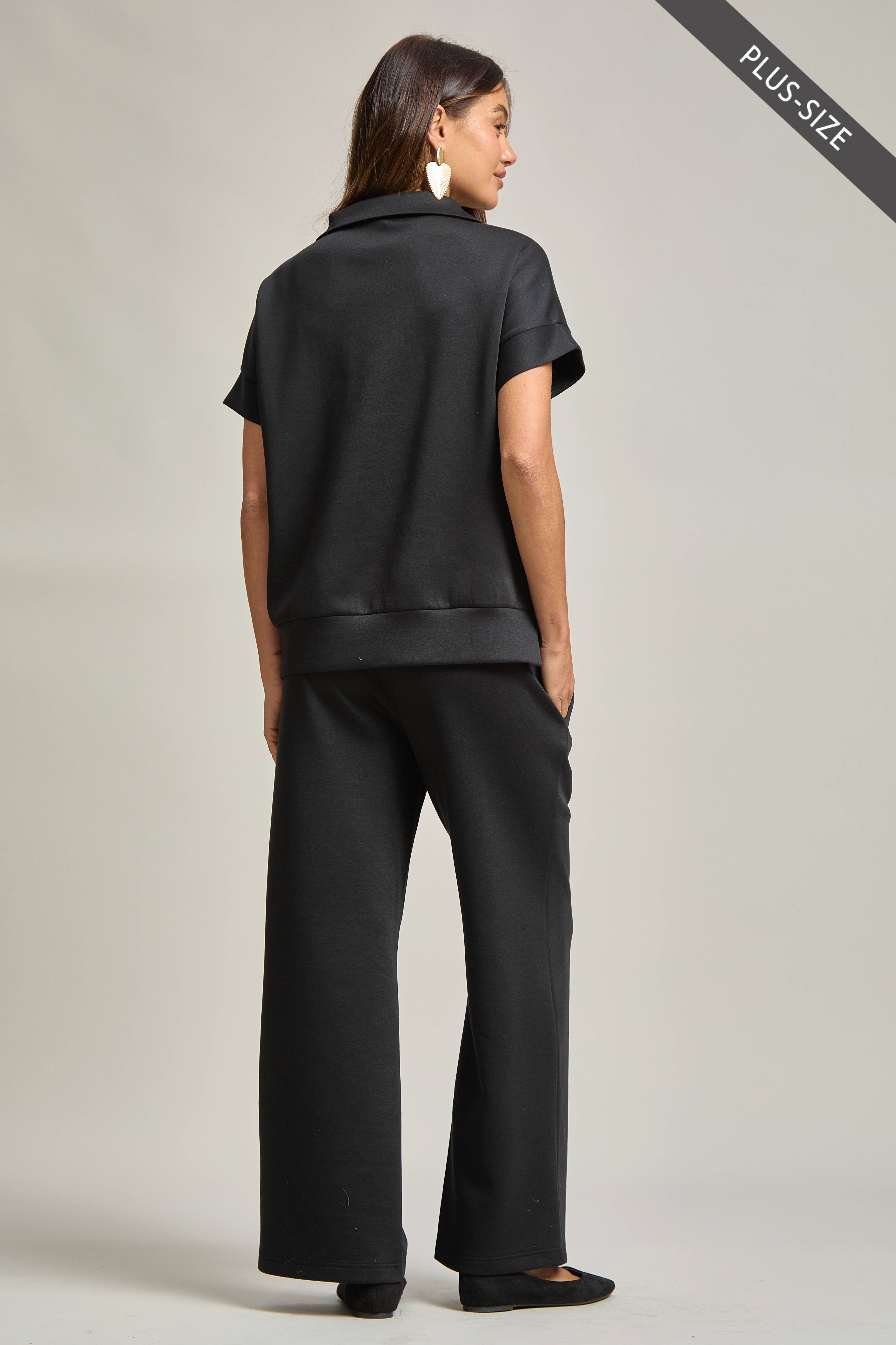 Dear Scarlett - Wholesale Lounge Set - Women's - PLUS SIZE Quarter Zip + Pants Modal Set TRVSET-CATALINAP29