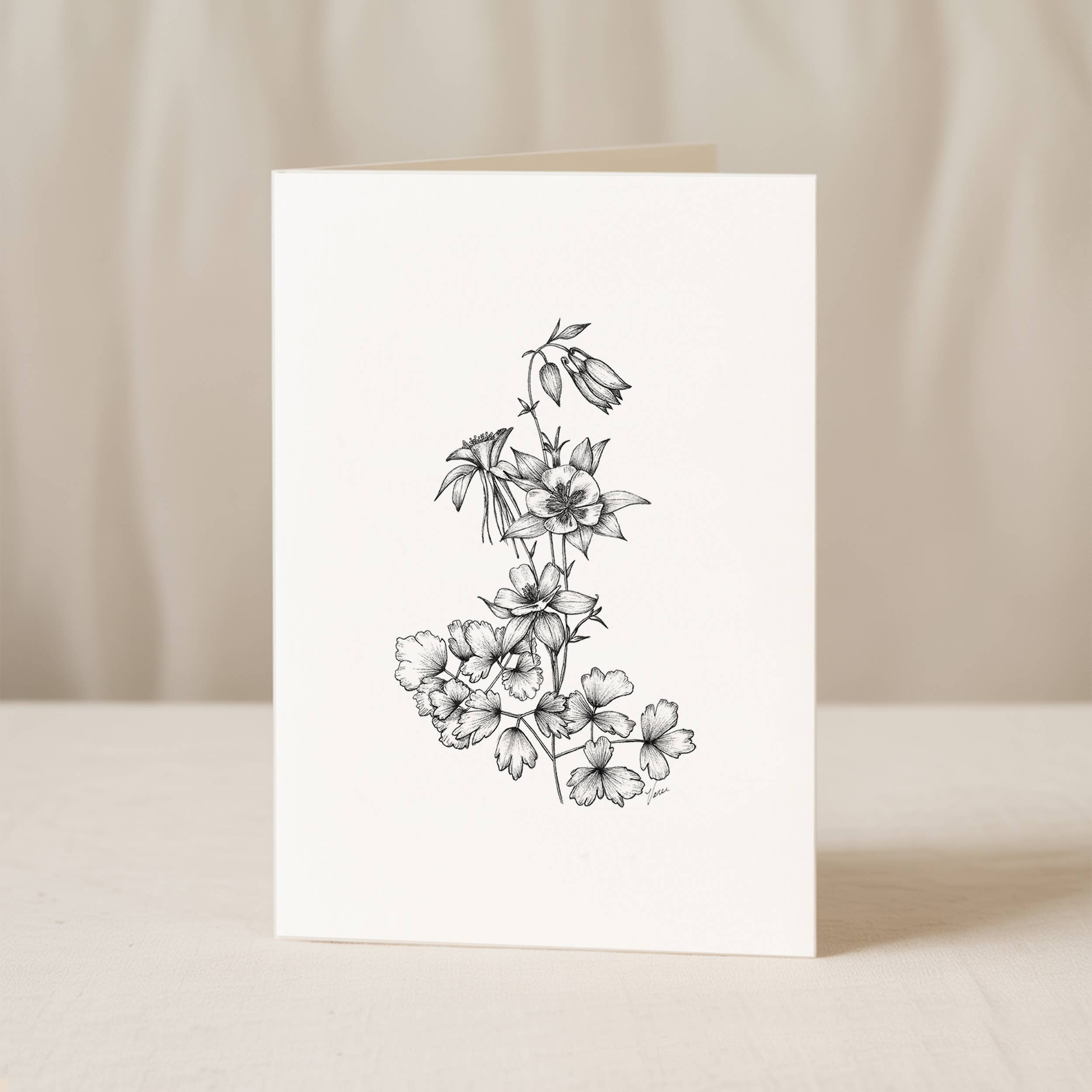 Vanee.ink - Wholesale Stationery/Notecard Set - Columbine Notecard (Colorado)