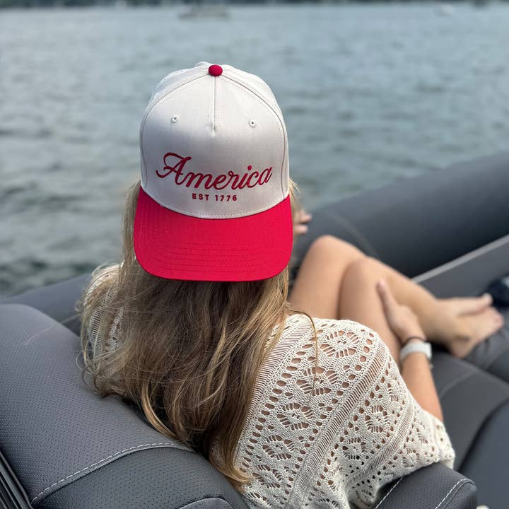 Maddon and Co - Wholesale Trucker Hat - Women's - America Trucker Hat - Red *Memorial Day/4th of July*