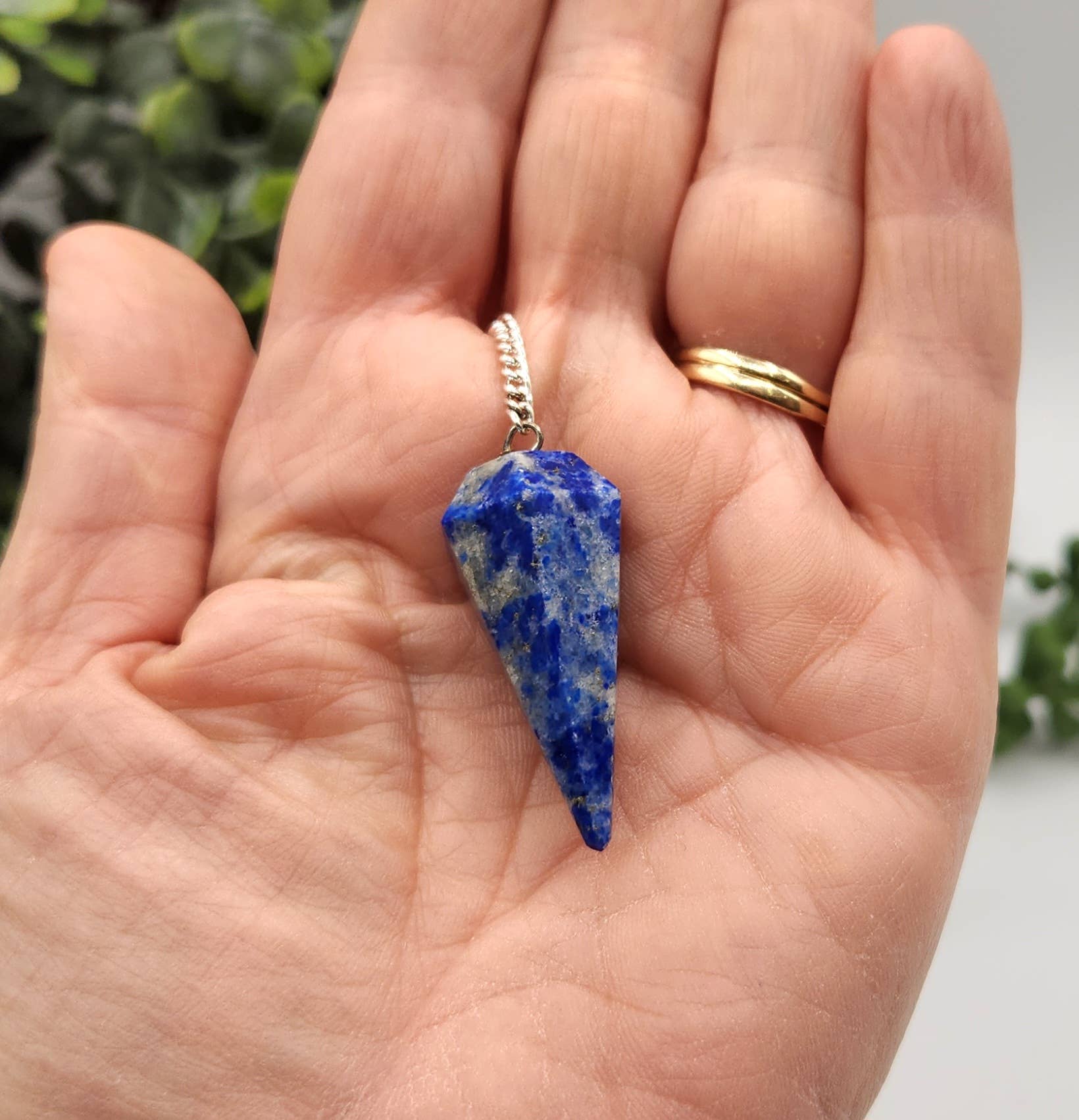 Meraki Gemstones - Wholesale Pendulum Board - Lapis Lazulli Pendulum with Silver Color Chain 7