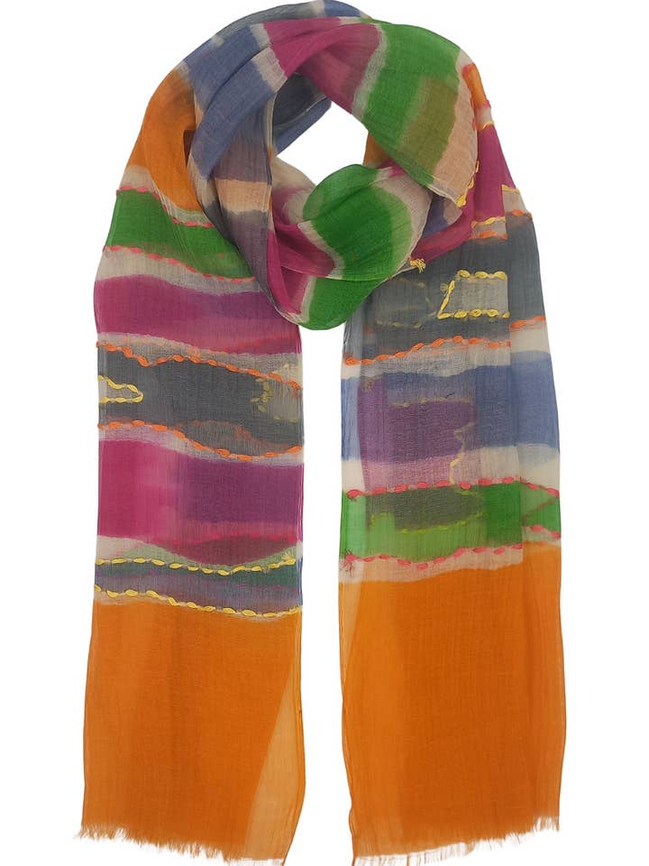 SE-3160 (Pañuelo Bordado y Pintado a Mano) para venta al por mayor de Vivante By VSA