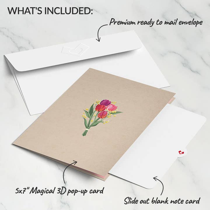 Lovepop Cards - Wholesale Everyday Greeting Card - Cheerful Tulips 5*7 inch Pop-Up Card