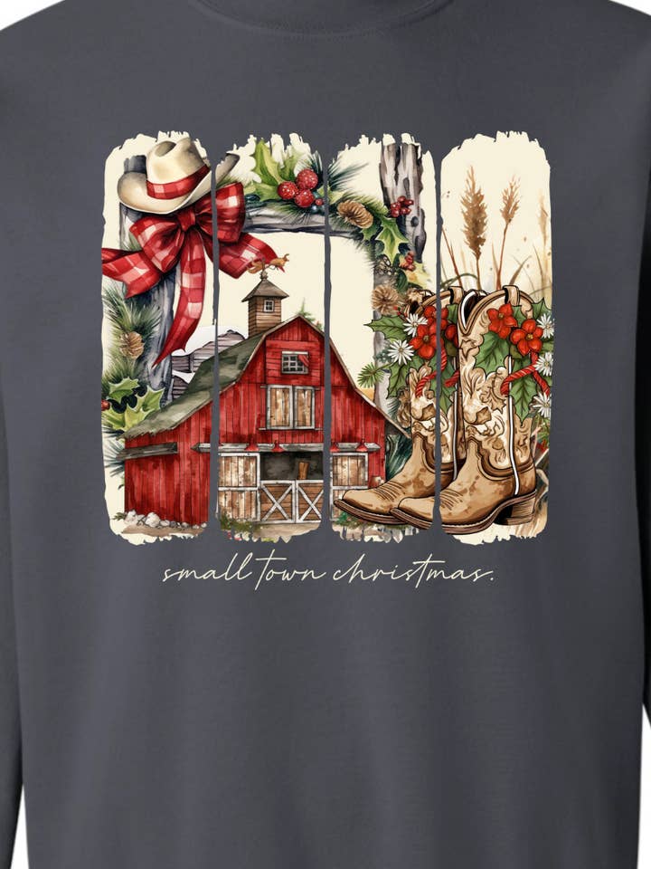 Kiki's Boutique - Wholesale Graphic Sweatshirt - Women's - Vintage Small Town Christmas Crewneck Sweatshirt 5