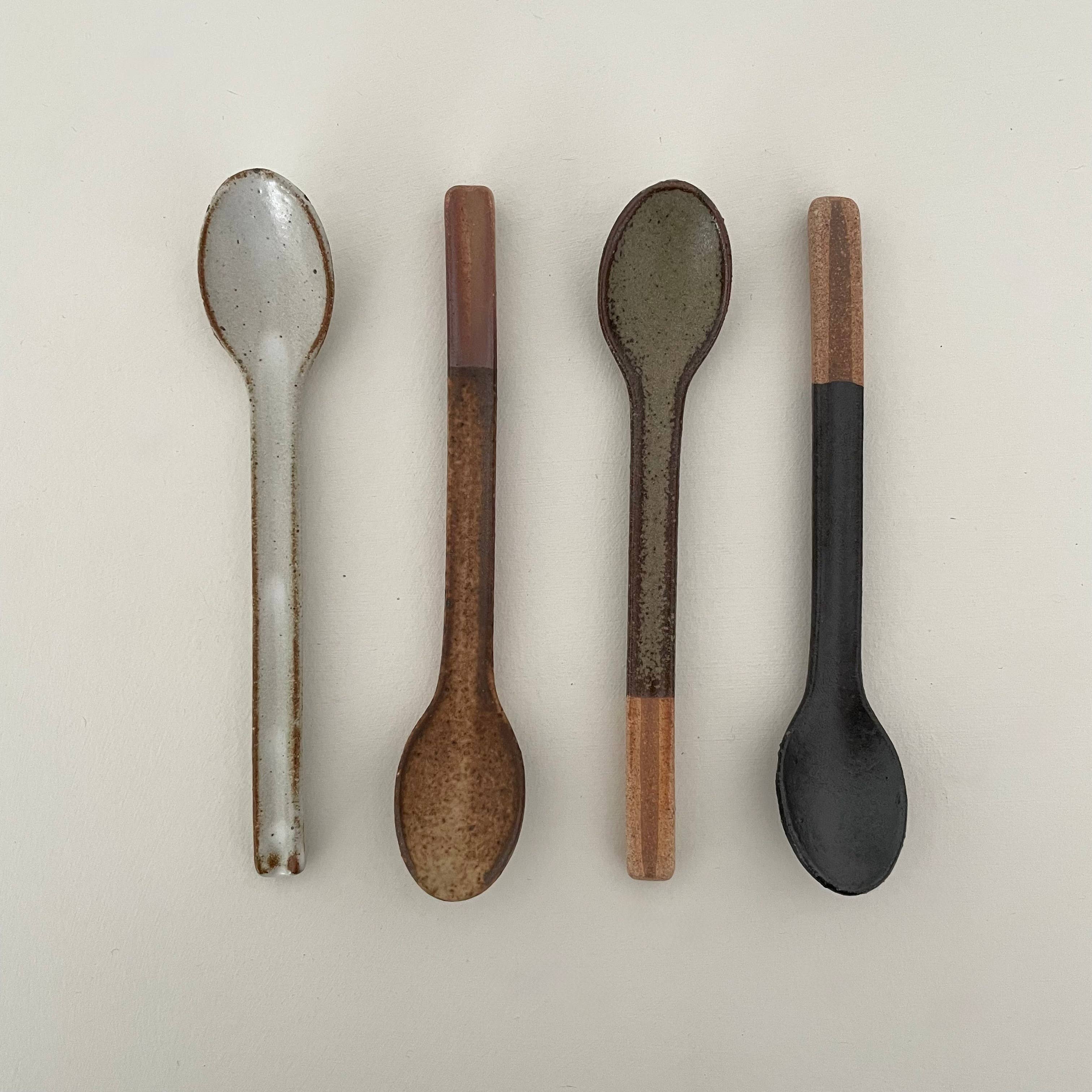 fort & field - Wholesale Kitchen Spoon - Neutral colorblock handmade Japanese pottery coffee spoon4