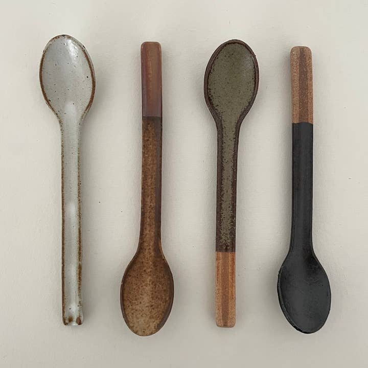 fort & field - Wholesale Kitchen Spoon - Neutral colorblock handmade Japanese pottery coffee spoon4