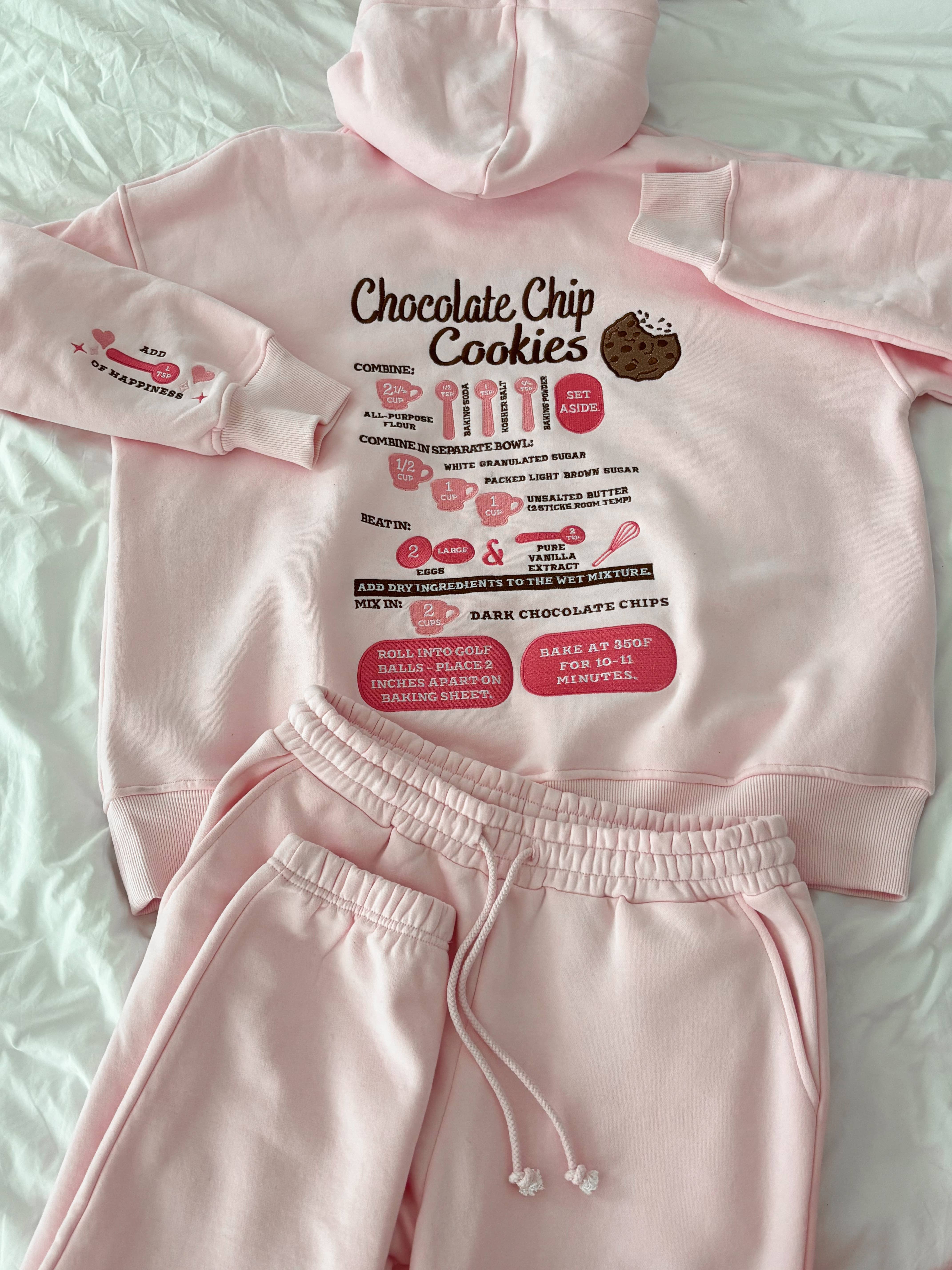 Light Pink Chocolate Chip Cookie Recipe Embroider Hoodie for wholesale on Faire7