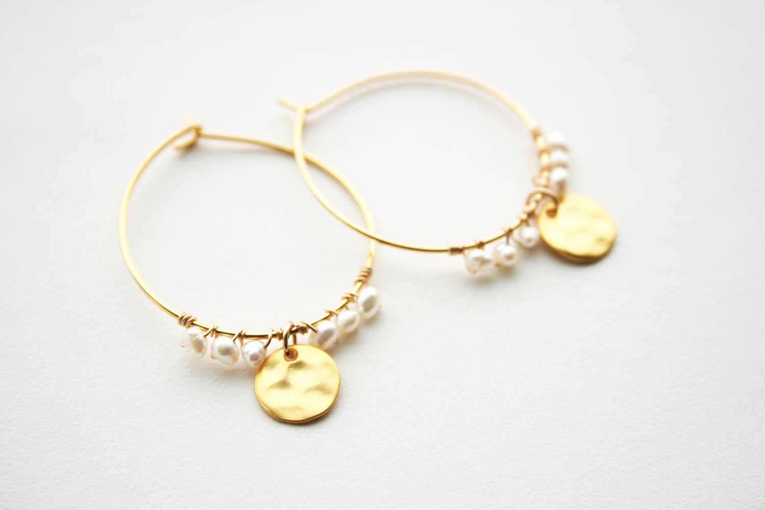 Laura Stark Designs - Wholesale Hoop Earrings - Pearl Boho Hoop Earrings | Pearl Hoops3