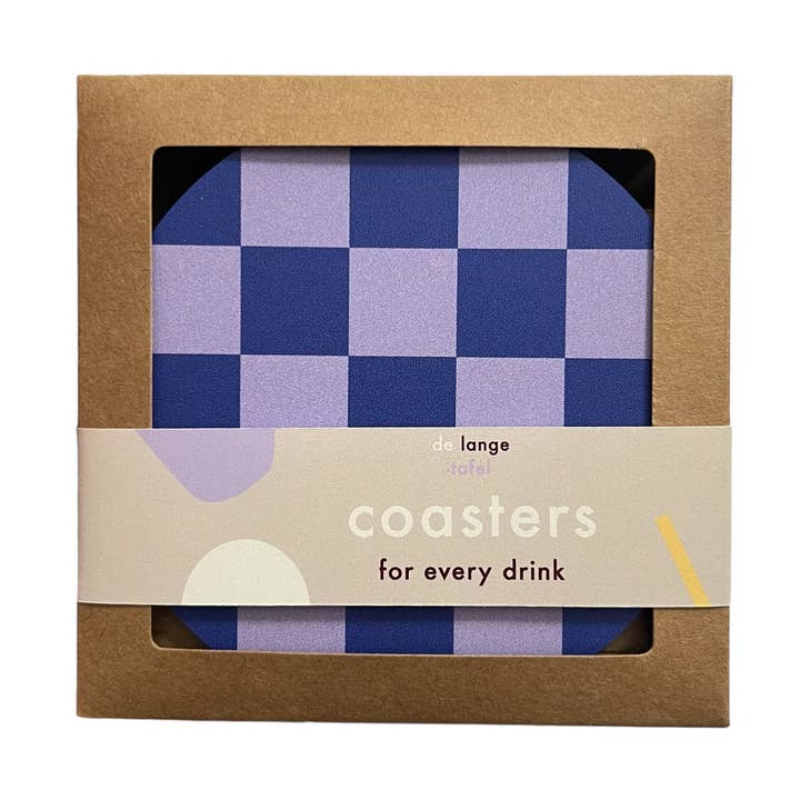 Bases para copos xadrez · lilás/azul por atacado de De Lange Tafel