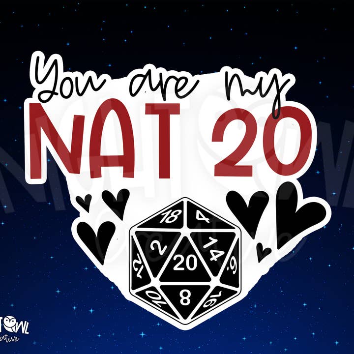 You are my Nat 20, Adesivo Dnd, RPG, Jogos por atacado de The Night Owl Creative