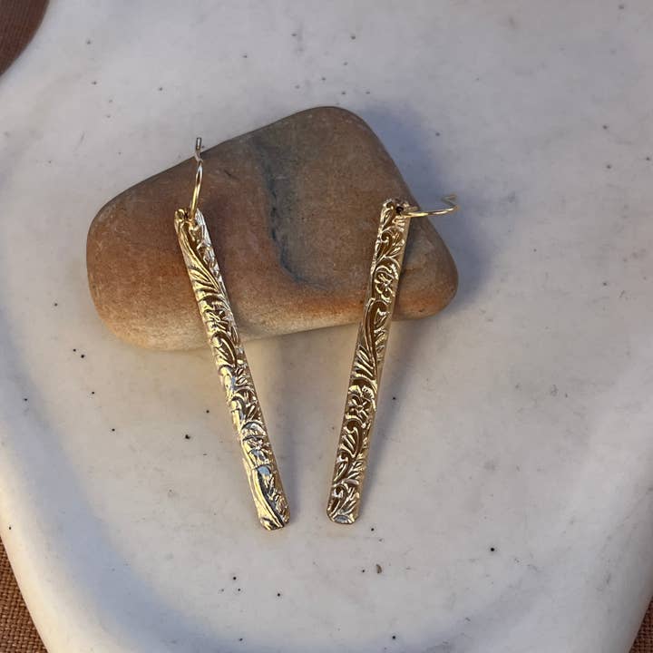 FLORAL BAR EARRINGS for wholesale by Siren Jewelry