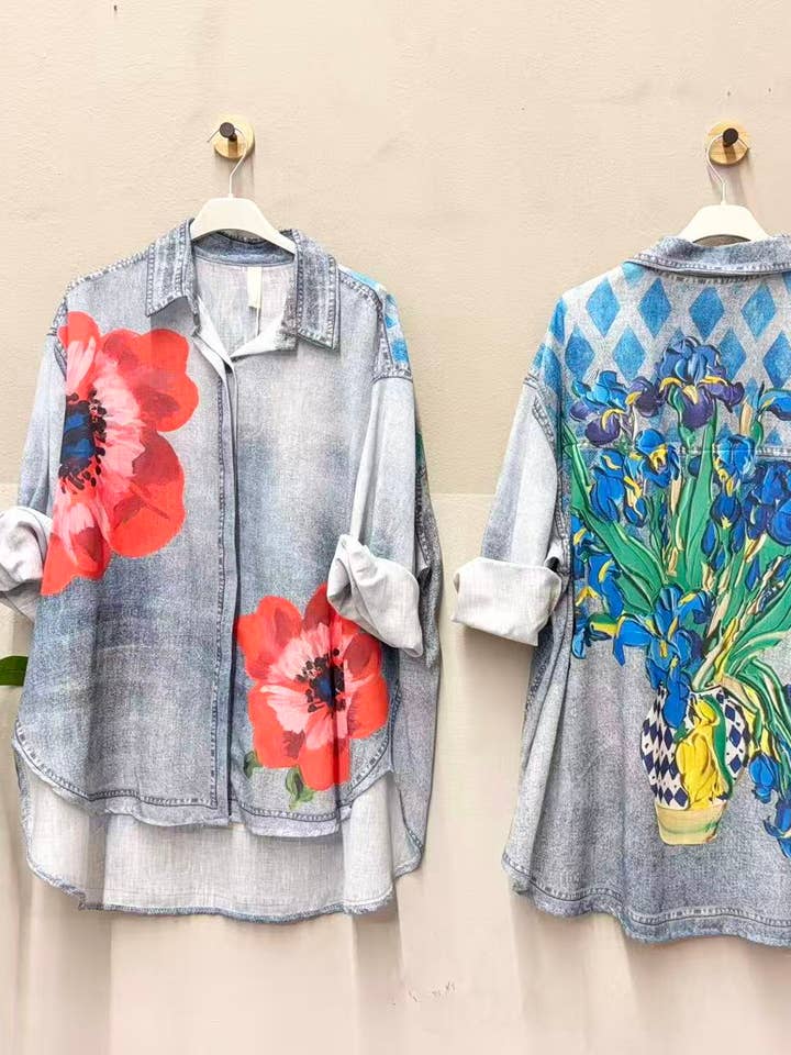 Camicia effetto denim – Stampata per la vendita all'ingrosso da parte di NOS