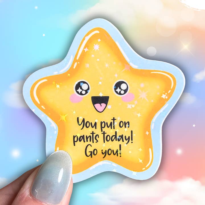 Snarky gold star holographic sticker for wholesale by Crafty Baker Designs