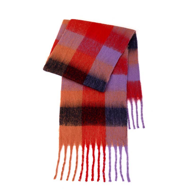 Sweetkama - Vente Écharpe – femme - Écharpe quotidienne à carreaux AC pour femmes SKAS420125