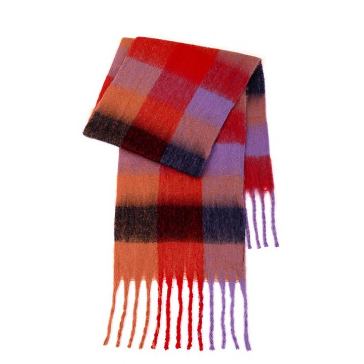 Sweetkama - Wholesale Scarf - Women's - Ladies Color Block AC Plaid Daily Scarf SKAS420130