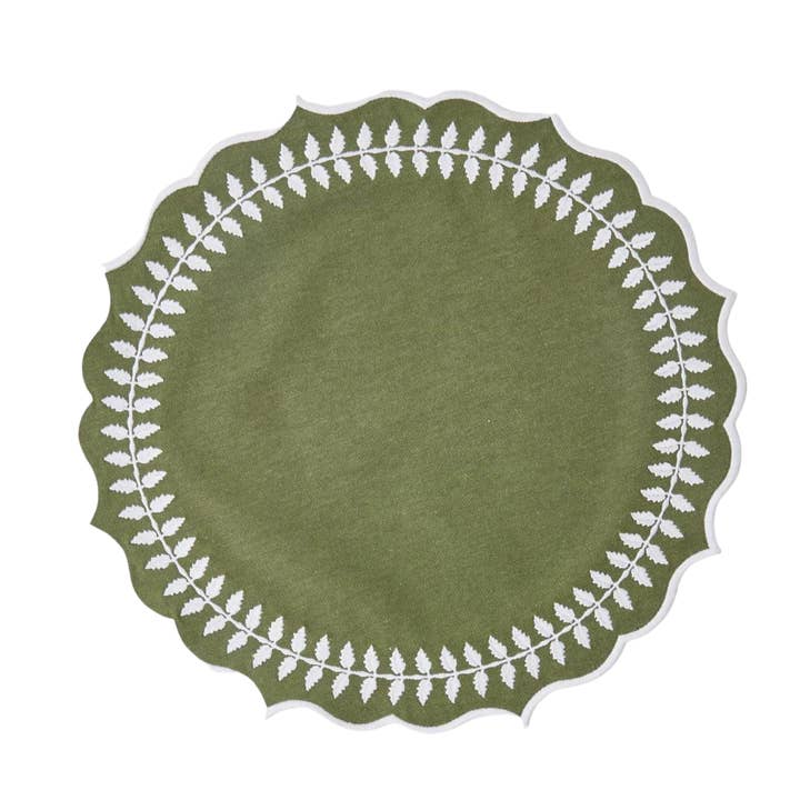 SETS DE TABLE EN FEUILLES, VERT pour la vente par Mason Maison