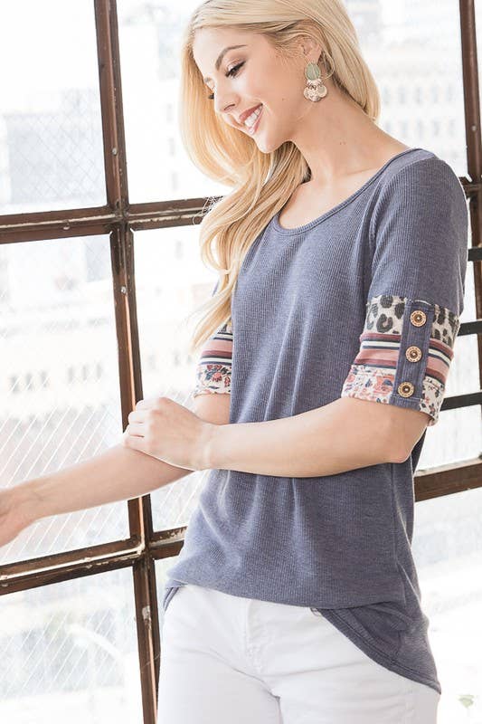 lovely melody - Wholesale Knit Top - Women's - LMT2432-Tale to Tell Patchwork Thermo Top5