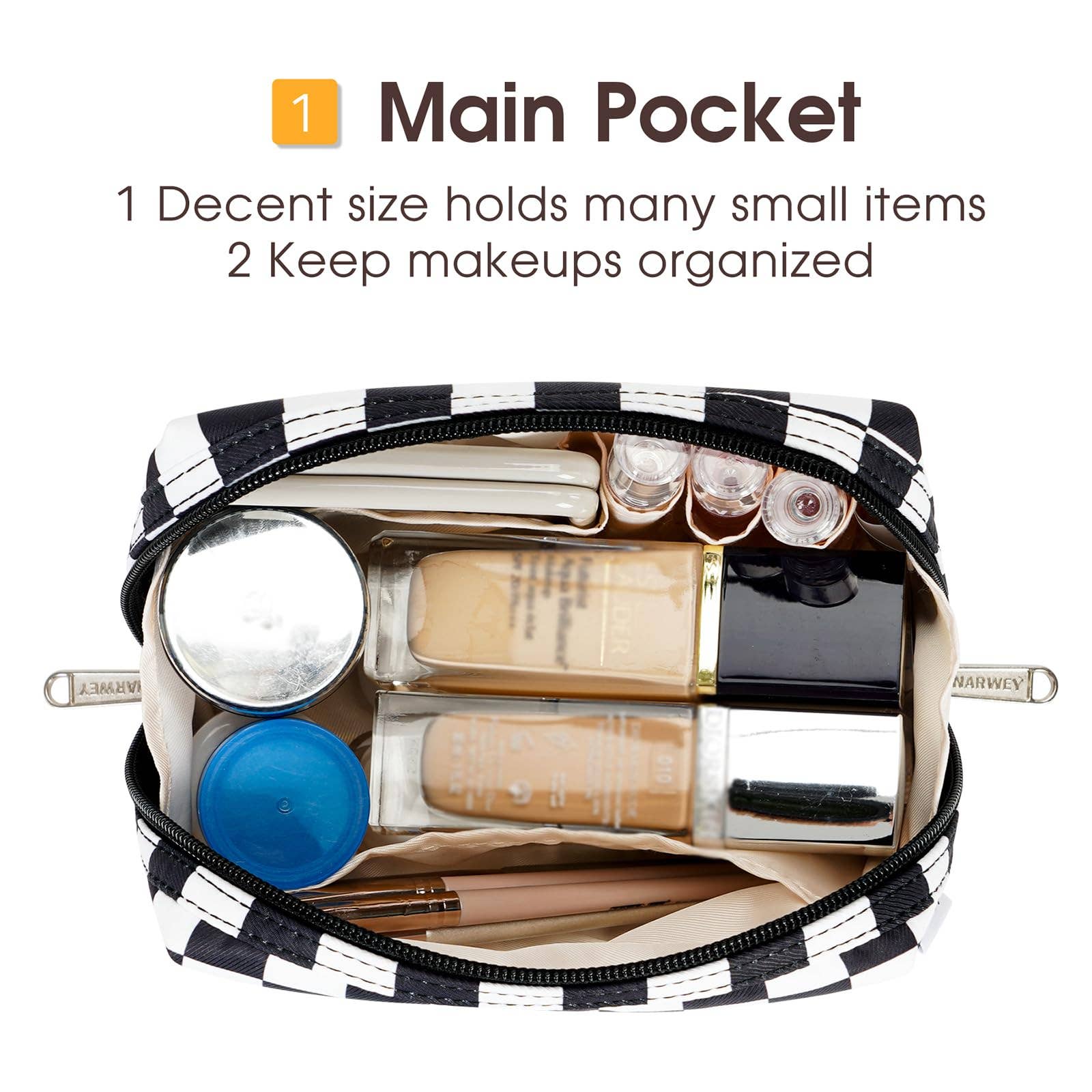 wandf - Wholesale Makeup/Cosmetic Bag - Checkered Makeup Bag Travel Cosmetic Bag Organizer Toiletry20