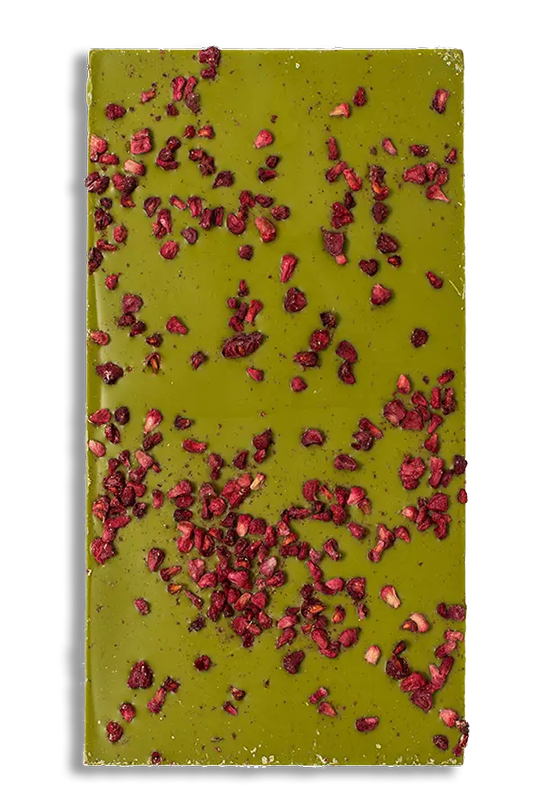 Moya Matcha – wholesale Chocolate bar – Matcha Chocolate Bio With Raspberries 80g2