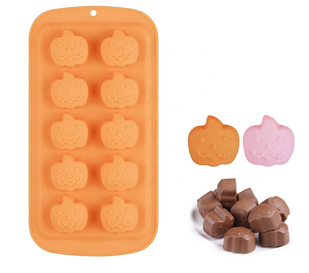 Starlight Wholesale LLC. - Wholesale Chocolate/Candy Mold - Halloween's 10 cavity pumpkin shape mold3