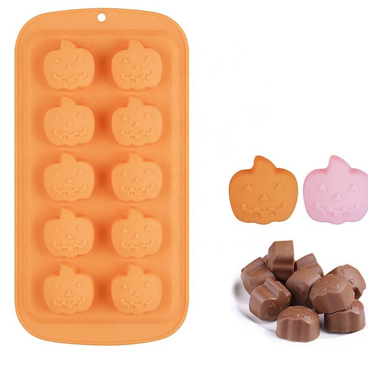 Starlight Wholesale LLC. - Wholesale Chocolate/Candy Mold - Halloween's 10 cavity pumpkin shape mold3
