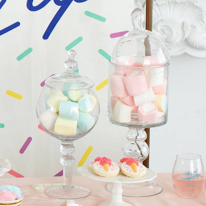 Weddingstar Inc. - Wholesale Apothecary jar - Large Glass Apothecary Candy Jar – Footed Cylinder With Lid2