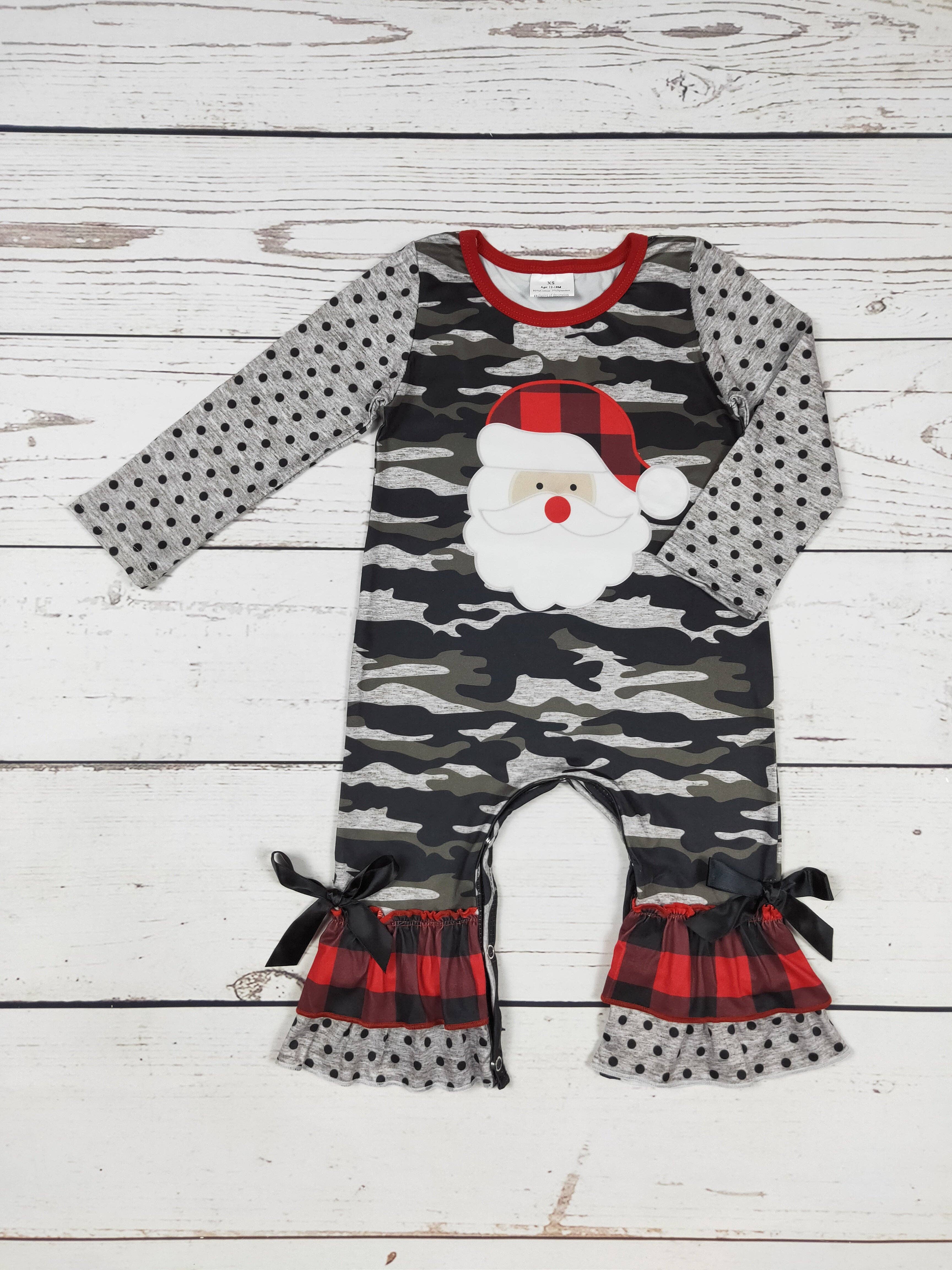 sassy kids palace - Wholesale Jumpsuit - Baby - Baby Camouflage Santa Print Romper0