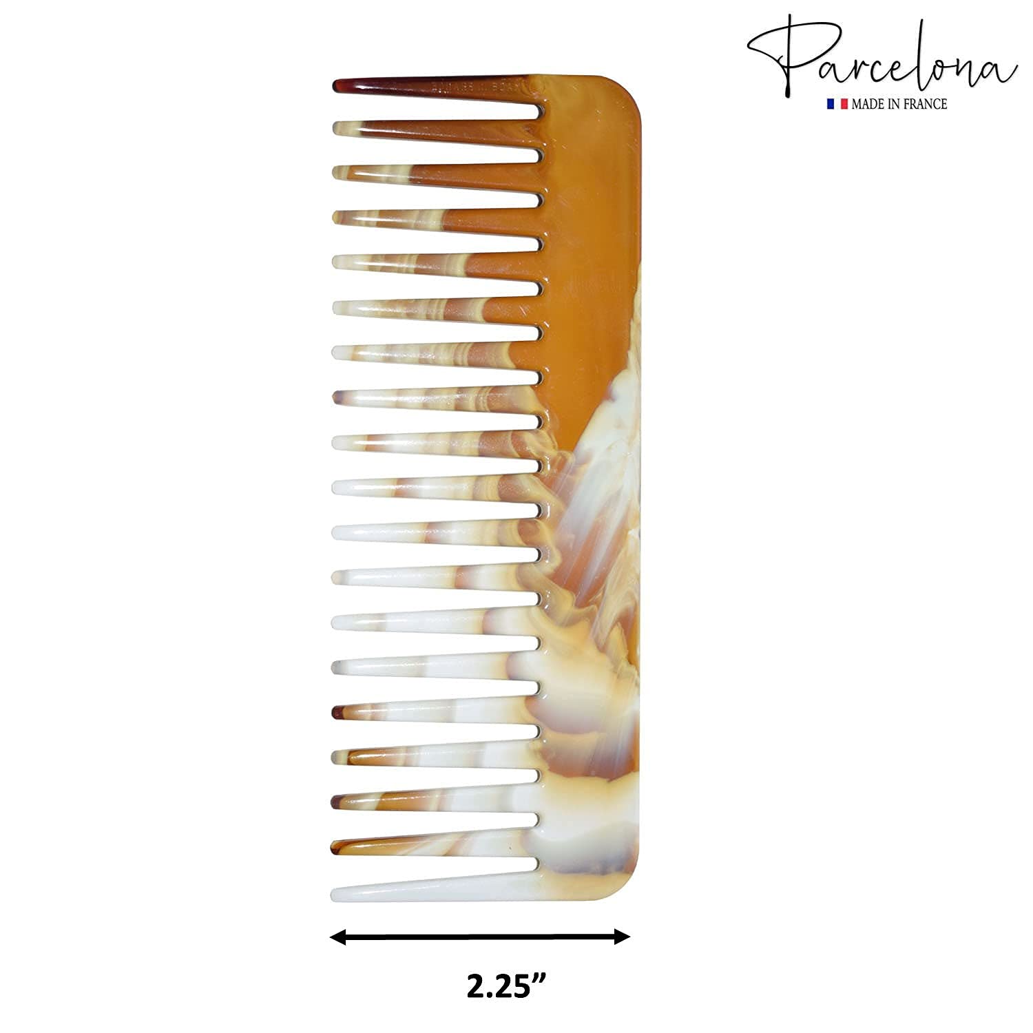 Parcelona – Großhandel Haarbürste/Kamm – Parcelona Französischer Breiter Entwirr-Kamm aus Zelluloid für Frauen und Mädchen12