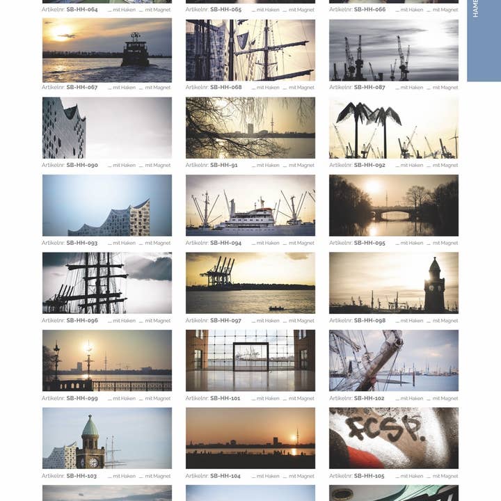 Kila-Photography - Deine Stadt auf Holz - Vente Porte-clés – unisexe - porte-clés sur bois - Hambourg - variante Magent3