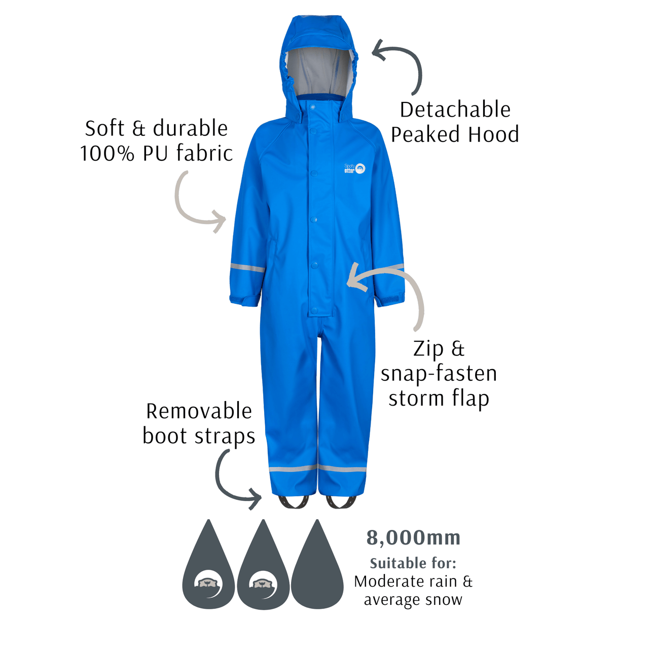 Spotty Otter – Großhandel Regenanzug – Kinder – Spotty Otter Forest Ranger wasserdichter Splashsuit aus PU28