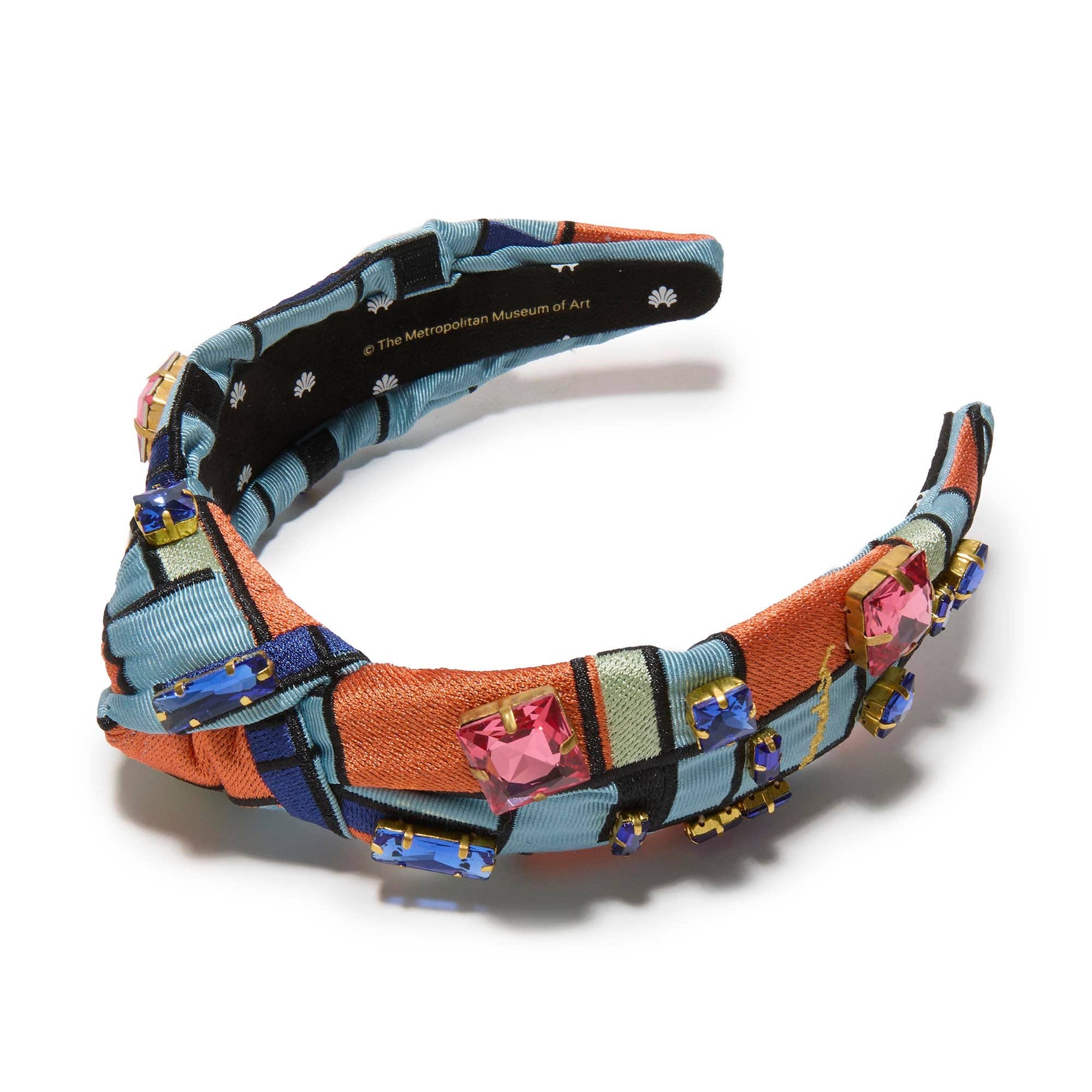 Lele Sadoughi - Wholesale Fashion Headband - Women's - COMPOSITION THE MET X LELE KNOTTED MONDRIAN EMBROIDERED HEADBAND0