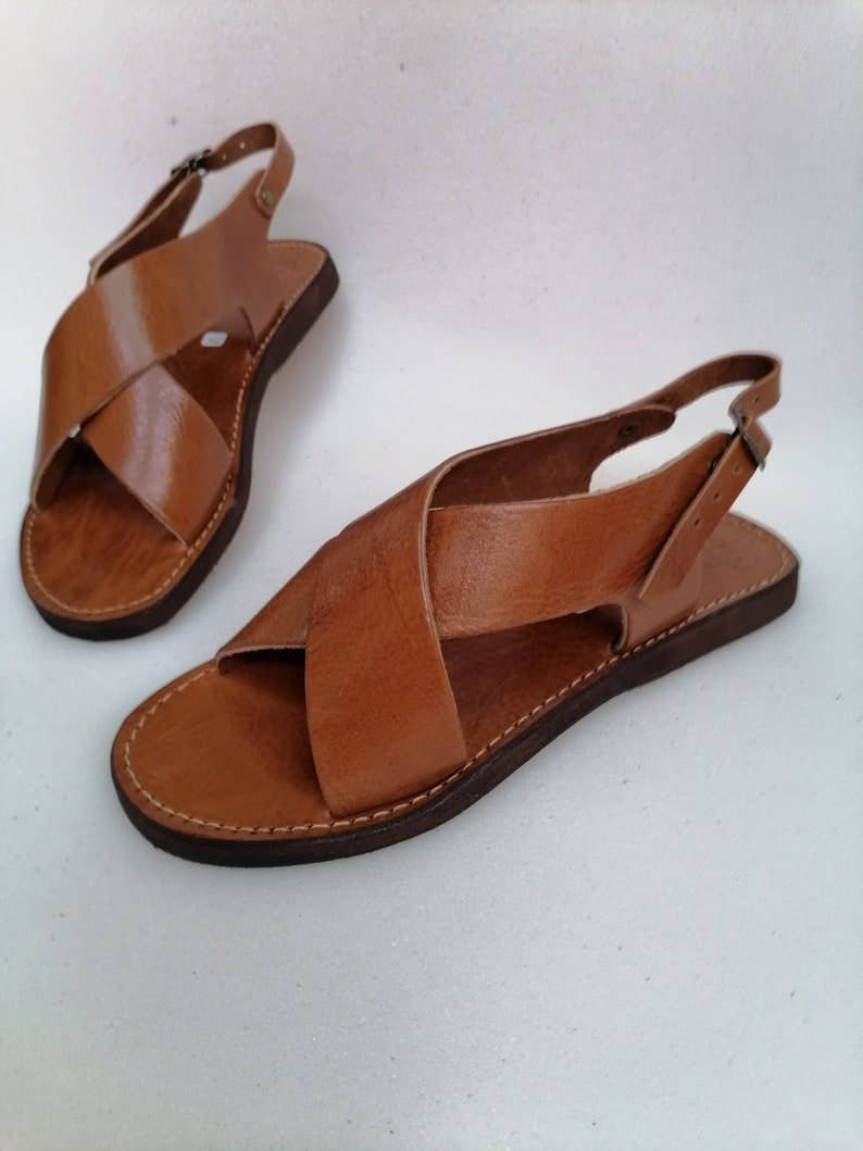 HandmadeBestSeller - Wholesale Sandals - Women's - Handcrafted Leather Cross Strap Sandals – Elegant & Durable3