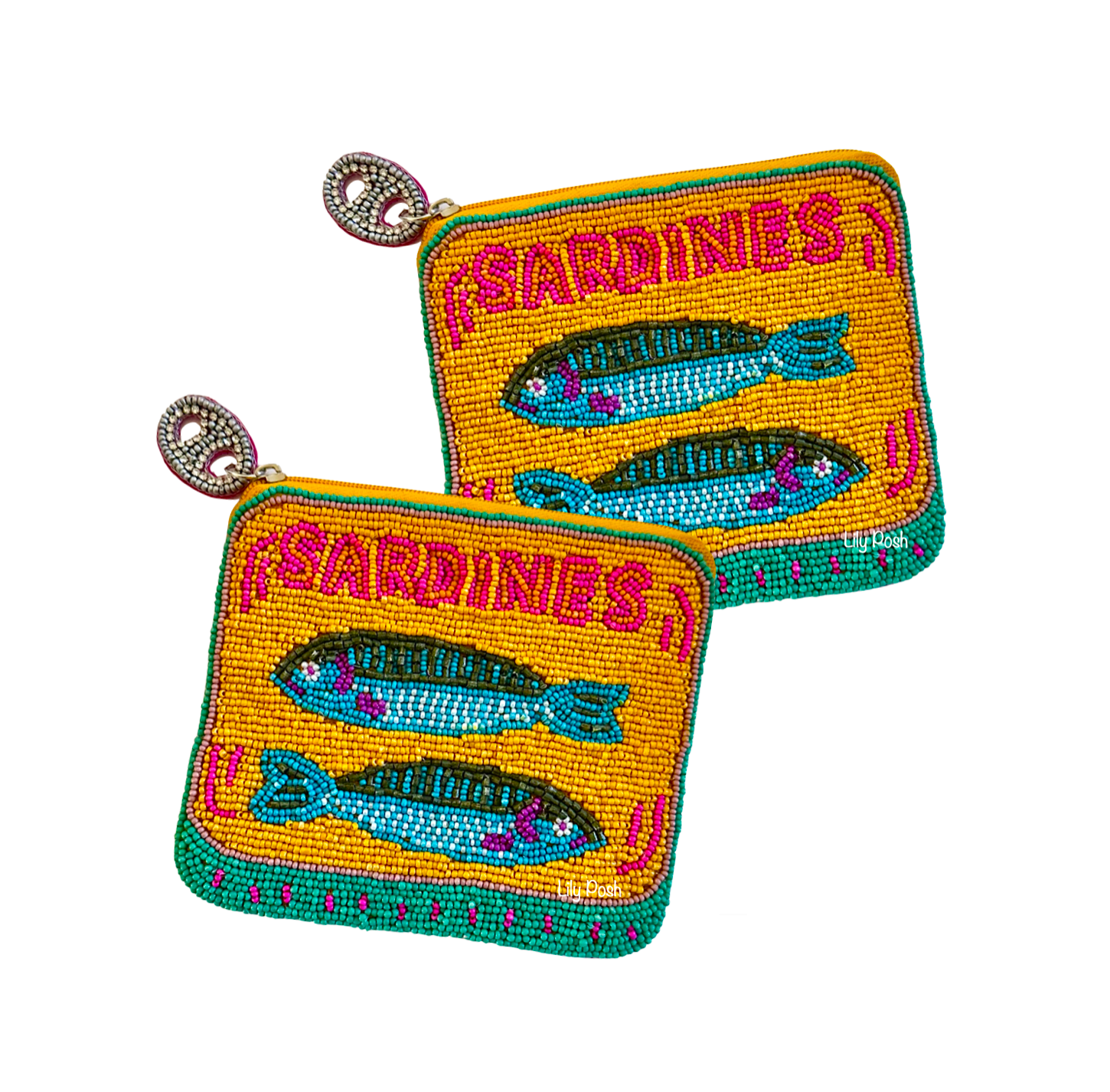 Lily Posh - Venta al por mayor Monedero - Mujer - Monedero de Sardinas con Cuentas Lily Posh, Pescado en Lata1