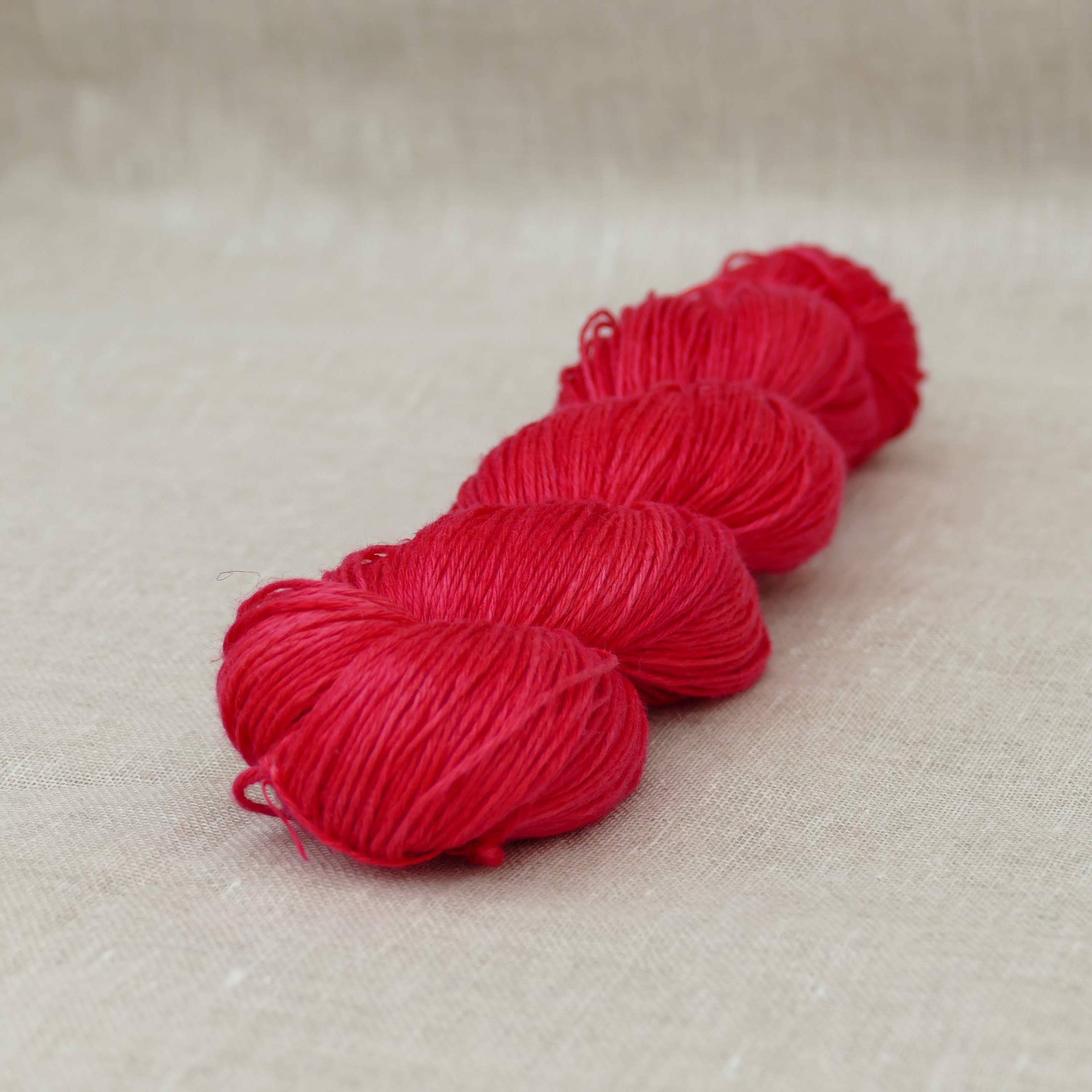 eco-stitch - Wholesale Yarn - Hand-dyed Linen Yarn for Craft, Knitting, Crochet. Poppy.
