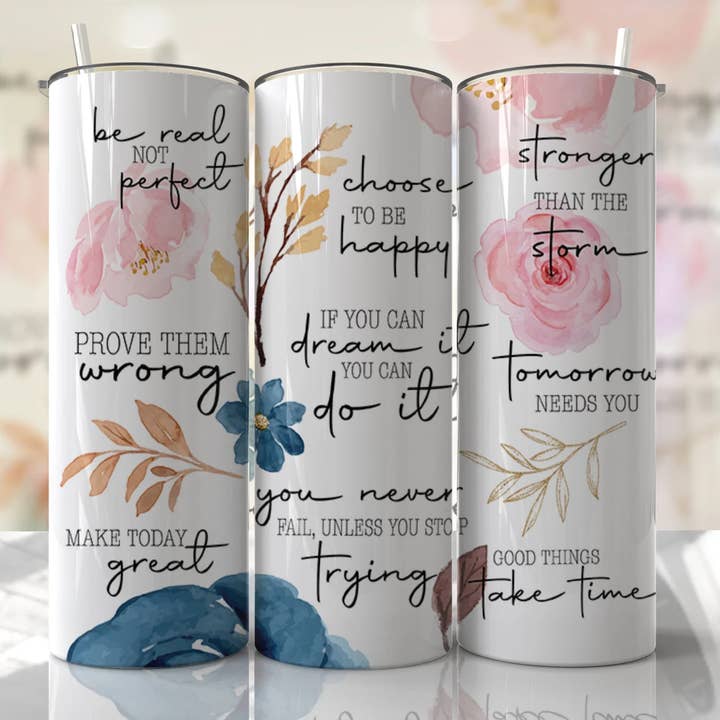 Afirmações de Citações Positivas Skinny Tumbler - Manifesto - Posi por atacado de The Tiny Closet