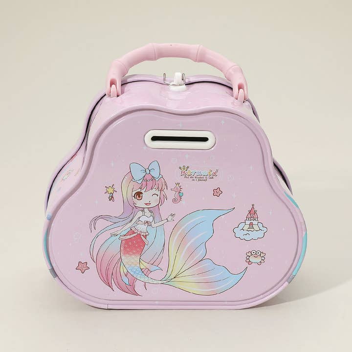 Sensibling Corp. - Wholesale Money/Piggy Bank - Kids & Baby - Mermaid Lockable Tin Case Portable Bag Coin Bank3