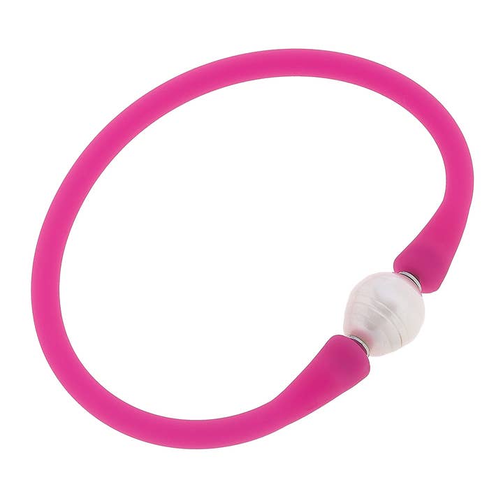 Canvas Style - Wholesale Bangle Bracelet - Bali Freshwater Pearl Silicone Bracelet4