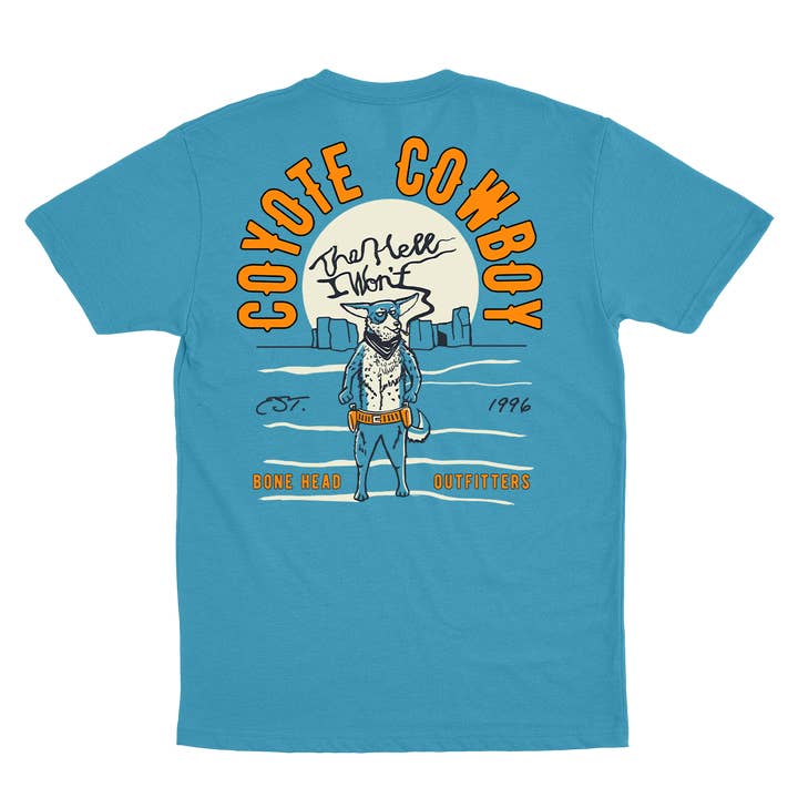 Coyote Men's Screen Printed Cotton-Polyester T-Shirt for wholesale by Bone Head Outfitters