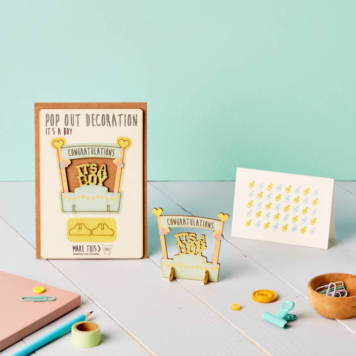 The Pop Out Card Company – wholesale Baby card – Pop Out It's A Boy Greeting Card1