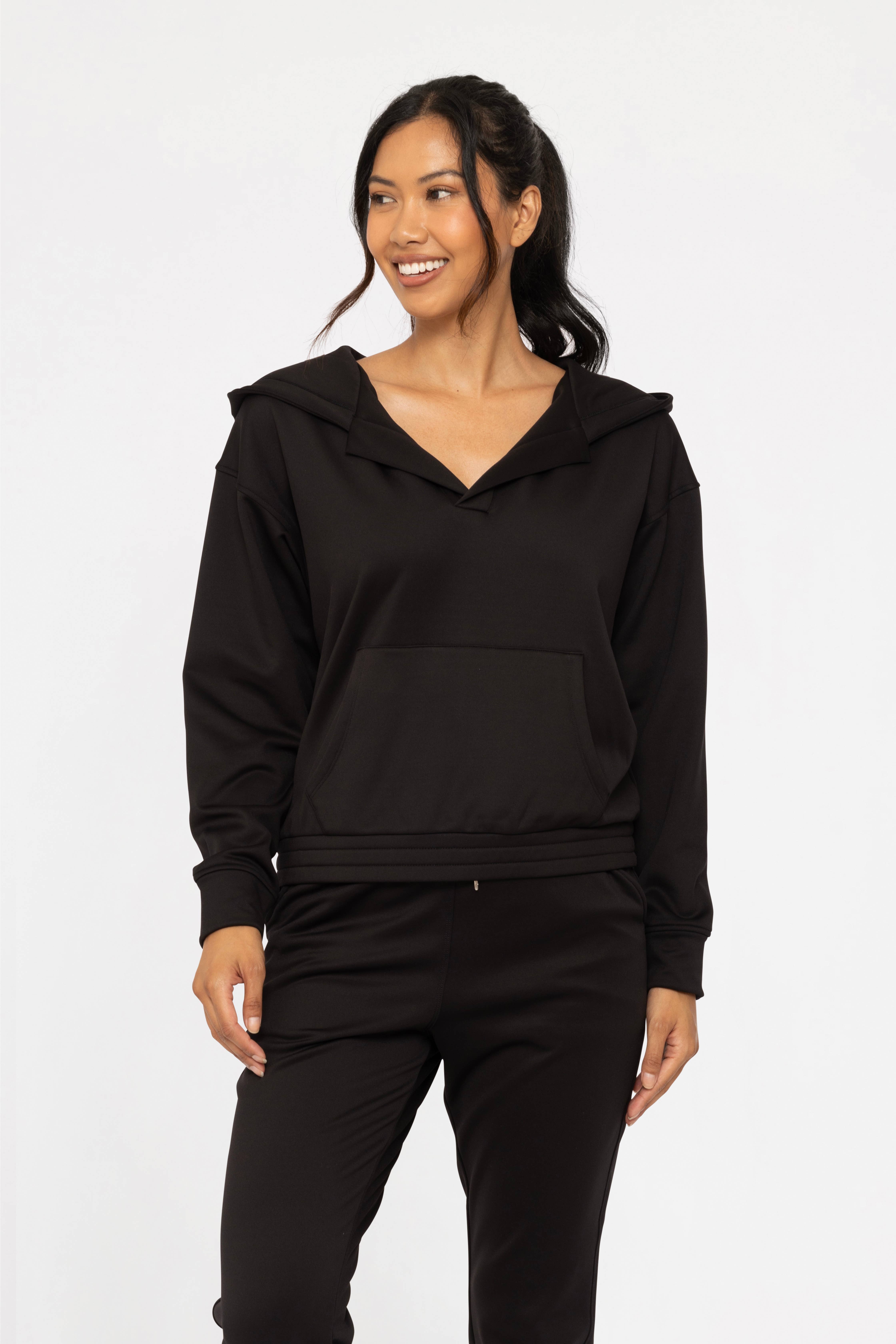 Mono B - Wholesale Hoodie - Women's - Elevated Pullover Henley Hoodie8