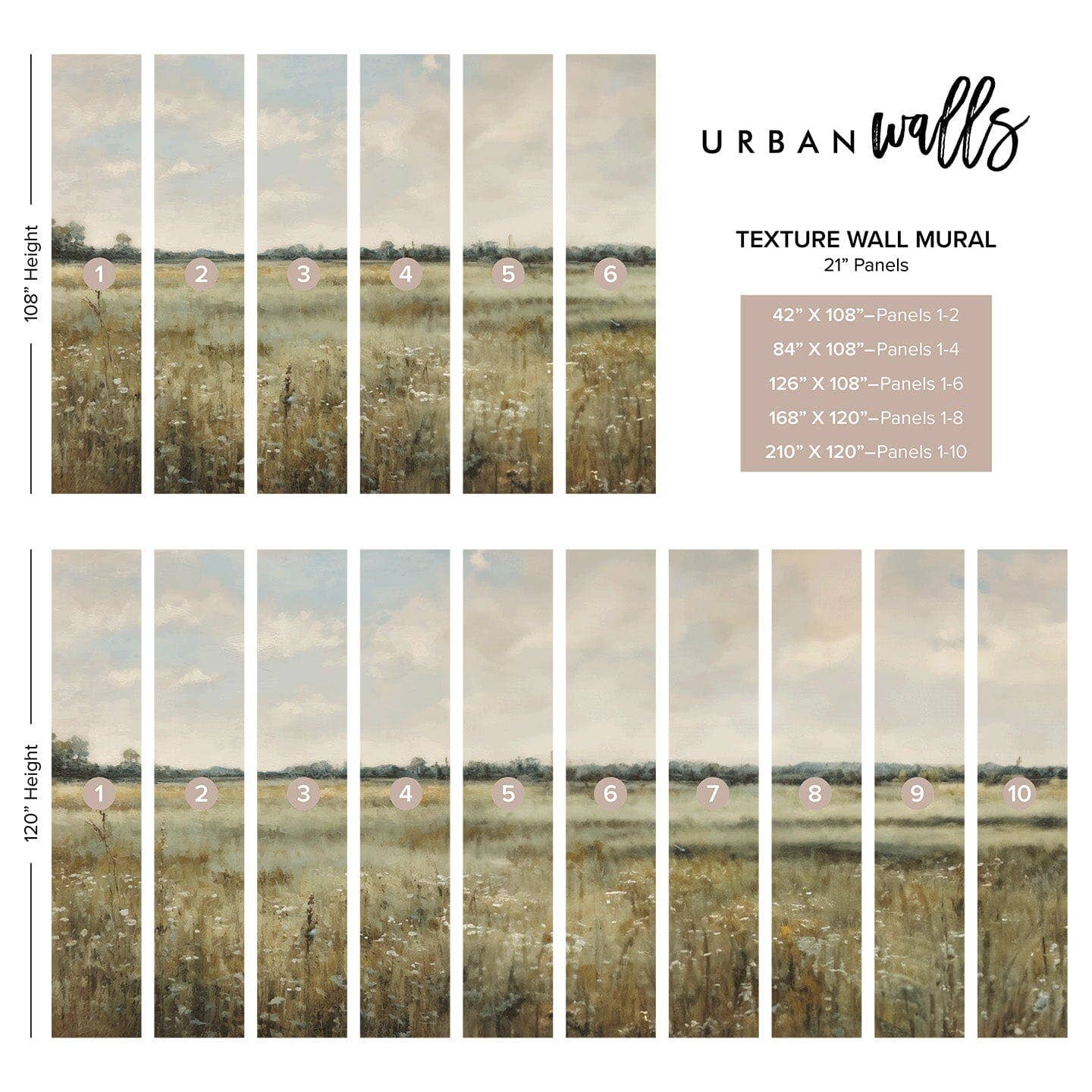 Green Emerald Meadows Wall Mural for wholesale on Faire1