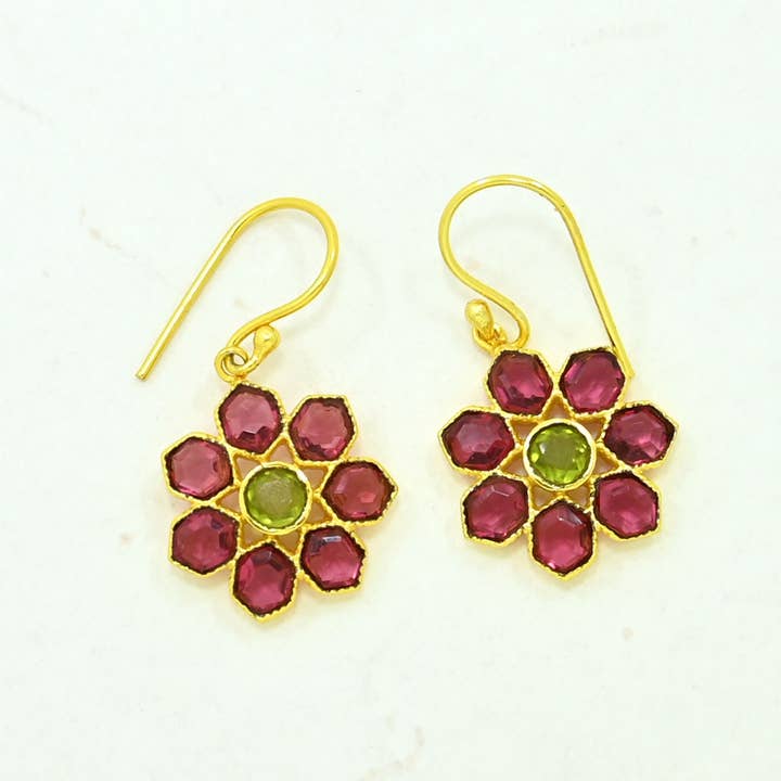 Schmuckoo Berlin – wholesale Dangle earrings – Remy Earring Gold Plated - Pink & Green Tourmaline1