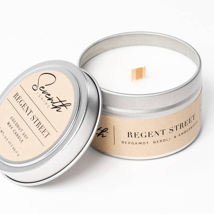 Regent Street Traveler Tin Candle for wholesale by Seventh + Shire
