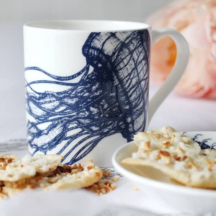 Cream Cornwall – wholesale Coffee mug – Bone China Jellyfish Mug2