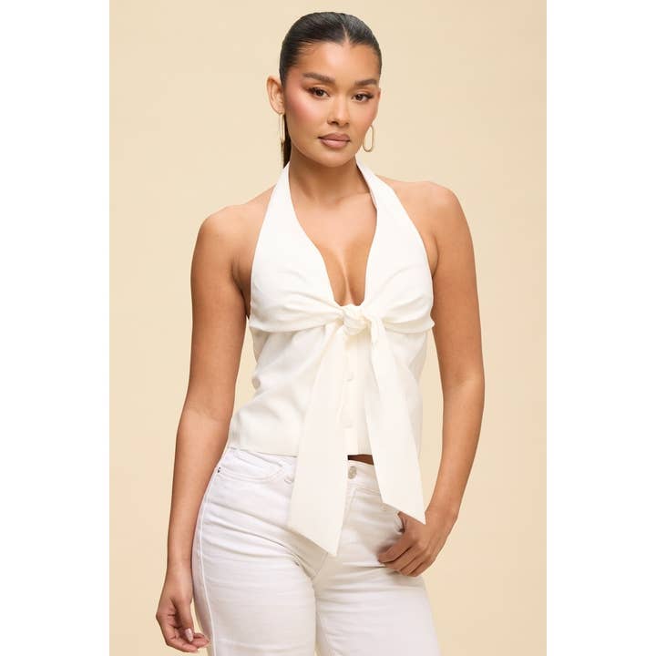 KNOT HALTER VEST TOP for wholesale by Luxxel