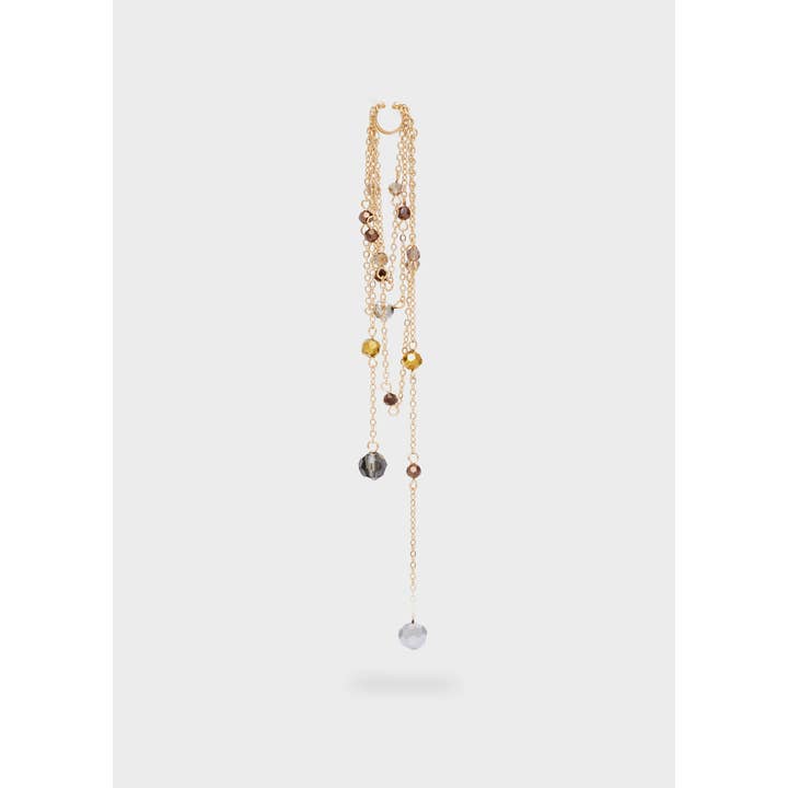 Ohrklemme Multistrang Ohrring Gold mit Perlen für den Großhandel von NALI'