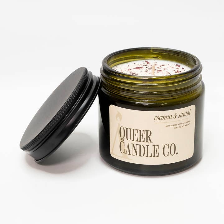 Coconut & Santal (summer seasonal scent) for wholesale by Queer Candle Co.